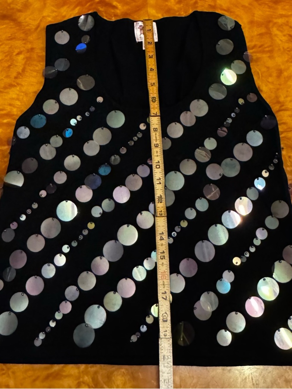 Black Sequin Disc Cardigan with Matching Tank - Picture 6 of 12